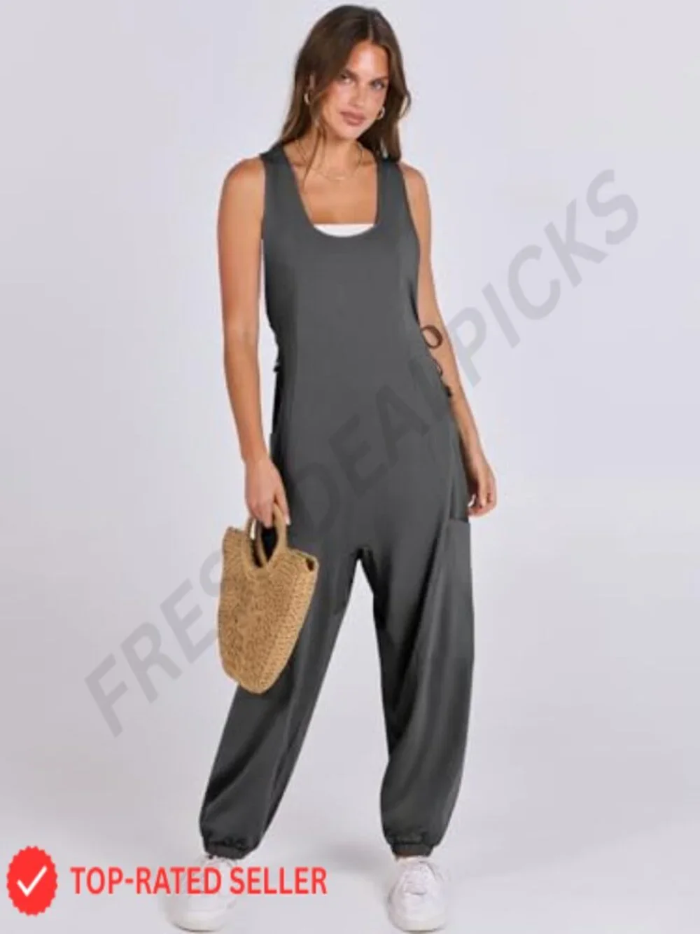 Loose Sleeveless Jumpsuit Baggy Harem Pants Romper Summer Outfit 2026